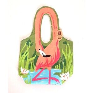 NWT Art Studio Flamingo Neck Handle Canvas Shoulder Tote